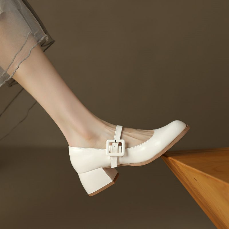 Milagros Kvinders Square Mid Heel Pumps - Sort