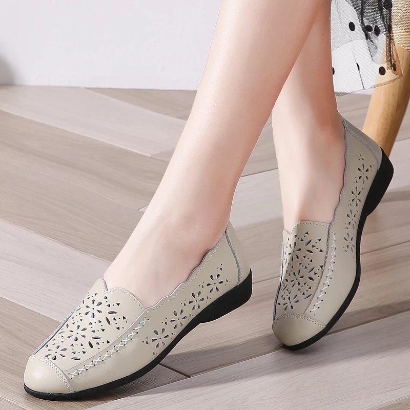 Mildre Dame Loafer Sko - Beige