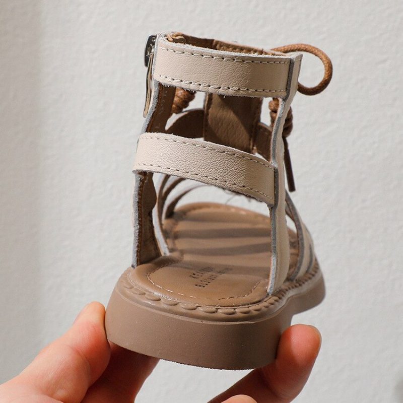 Minerva Gladiator Sandal Til Piger - Beige
