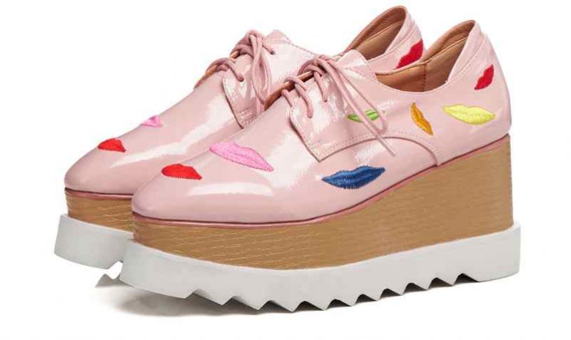 Miquel Platform Lædersko Til Kvinder - Pink