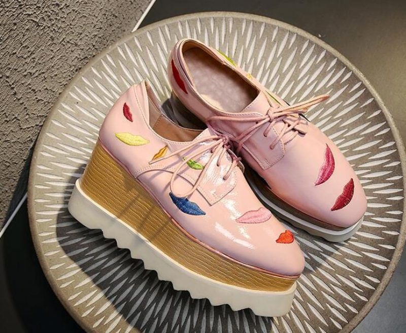 Miquel Platform Lædersko Til Kvinder - Pink