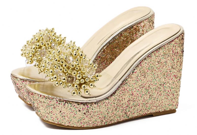 Nadia Wedges Sandal Til Kvinder - Guld