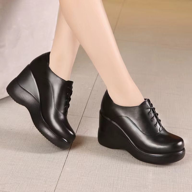 Nahir Kvinders Wedges Lace-up Platform - Sort