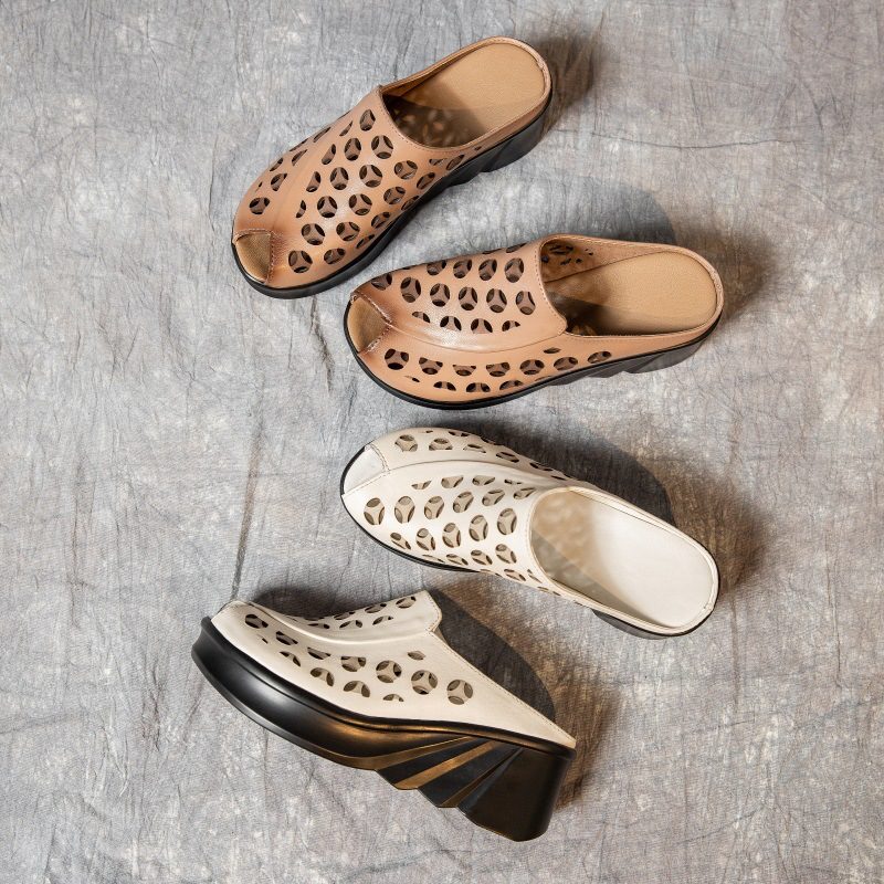 Nahir Peep Toe Kile-sandaler Til Kvinder - Beige