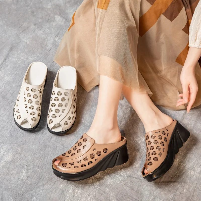 Nahir Peep Toe Kile-sandaler Til Kvinder - Beige