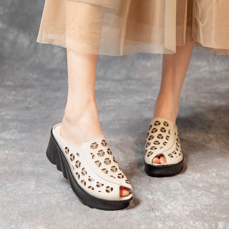Nahir Peep Toe Kile-sandaler Til Kvinder - Beige