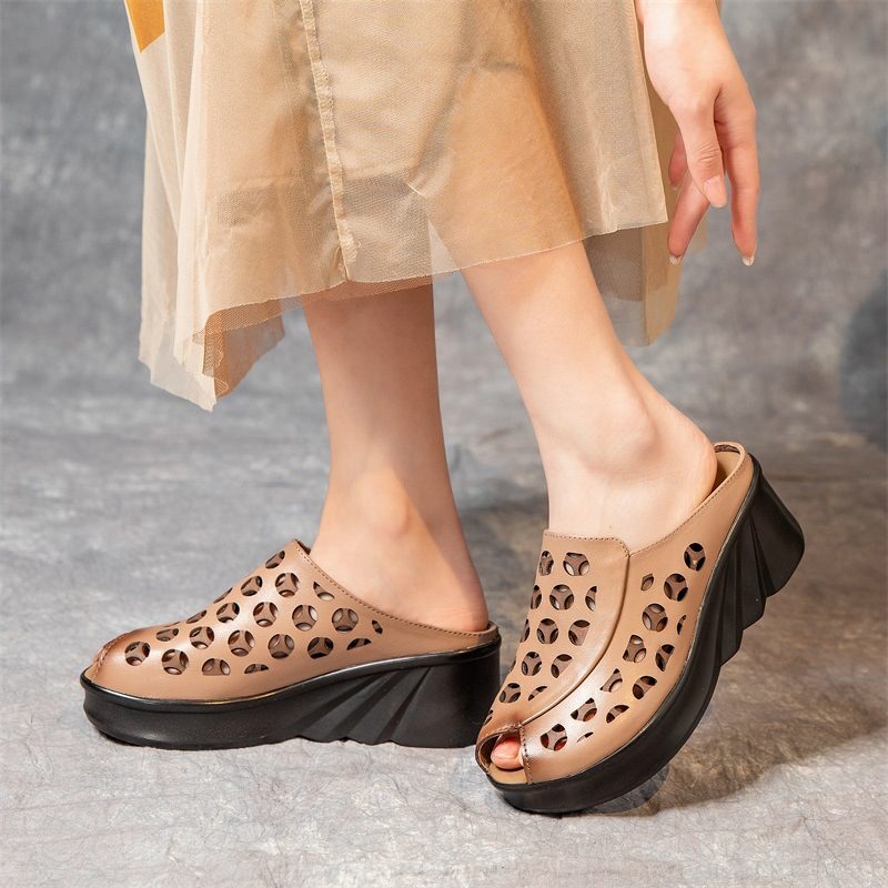 Nahir Peep Toe Kile-sandaler Til Kvinder - Beige