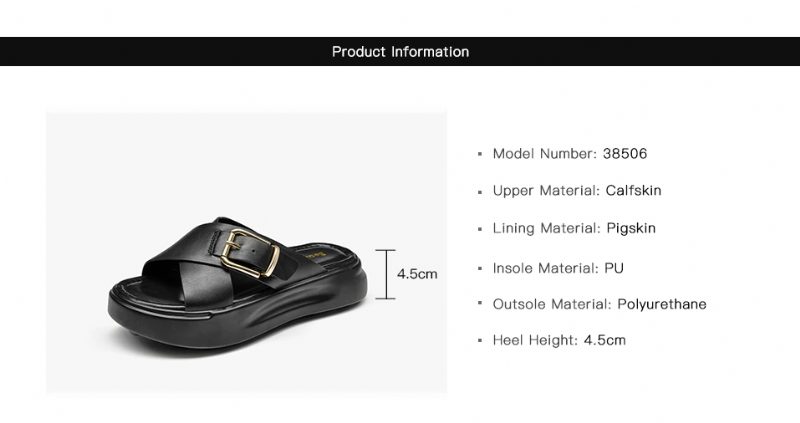 Namoi Damesandaler Slipper Læder - Sort