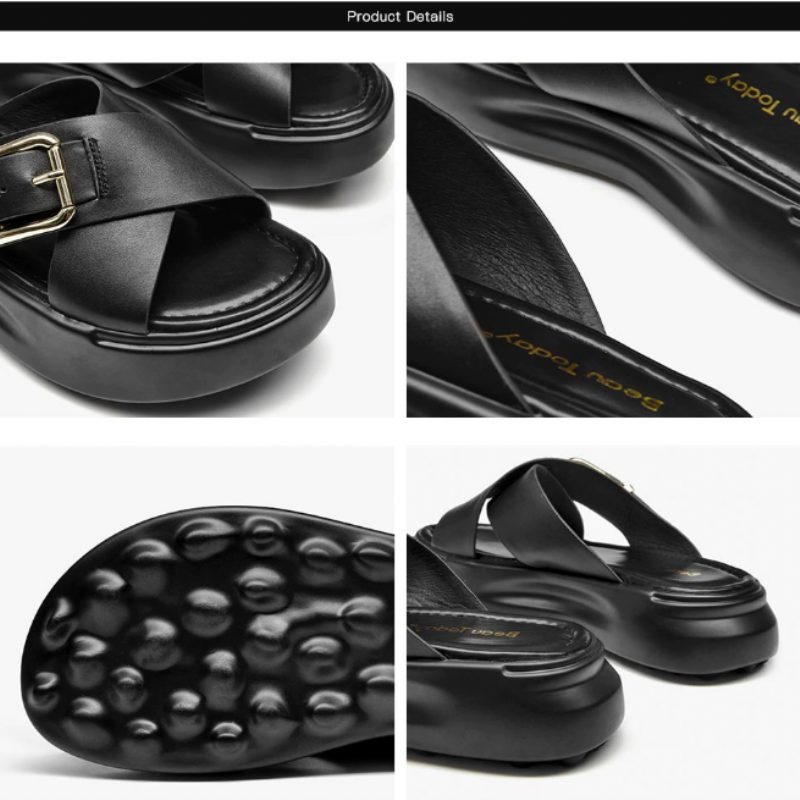 Namoi Damesandaler Slipper Læder - Sort