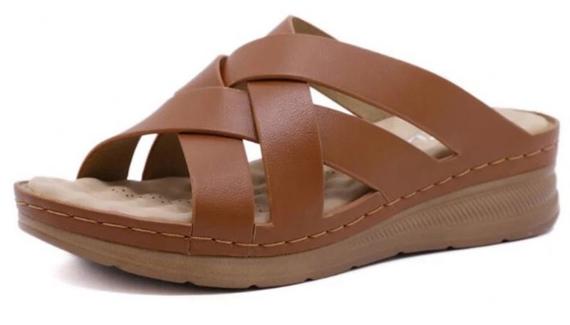 Naty Kvinders Skridsikre Sommer Wedge Sandal - Brun