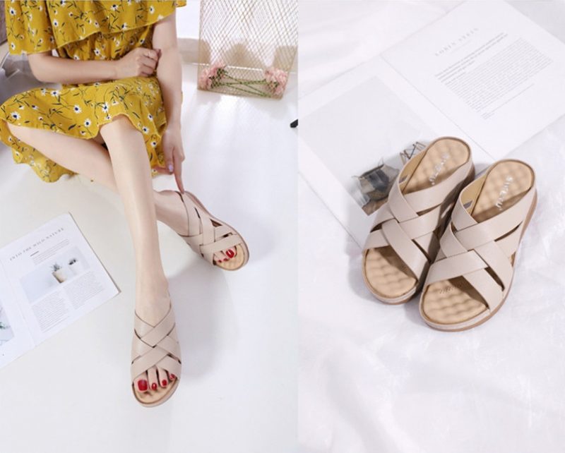 Naty Kvinders Skridsikre Sommer Wedge Sandal - Brun