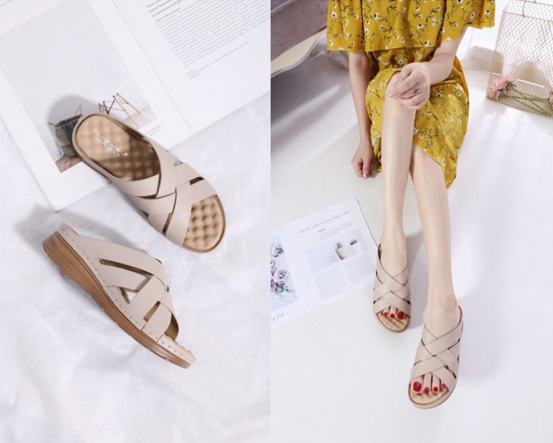 Naty Kvinders Skridsikre Sommer Wedge Sandal - Brun