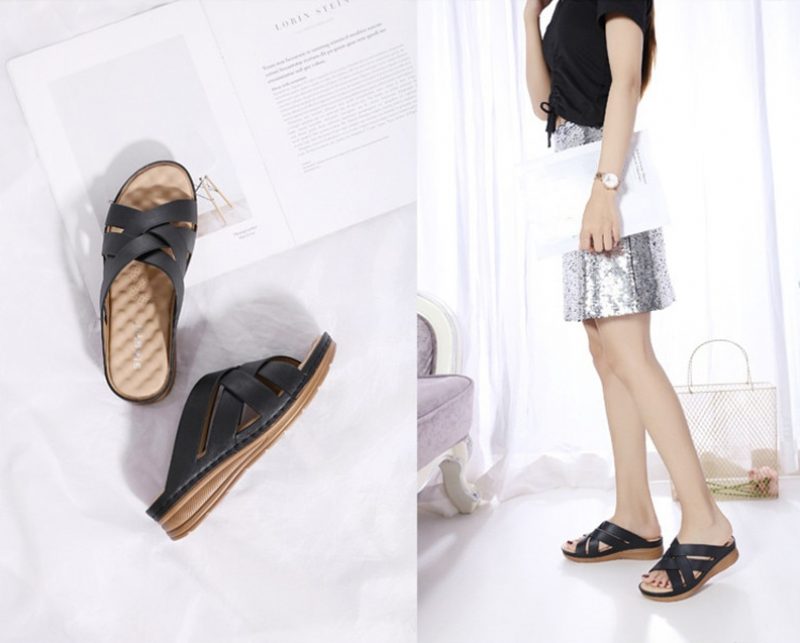 Naty Kvinders Skridsikre Sommer Wedge Sandal - Brun
