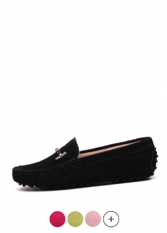 Nayah Kvinders Læder Driving Black Loafer