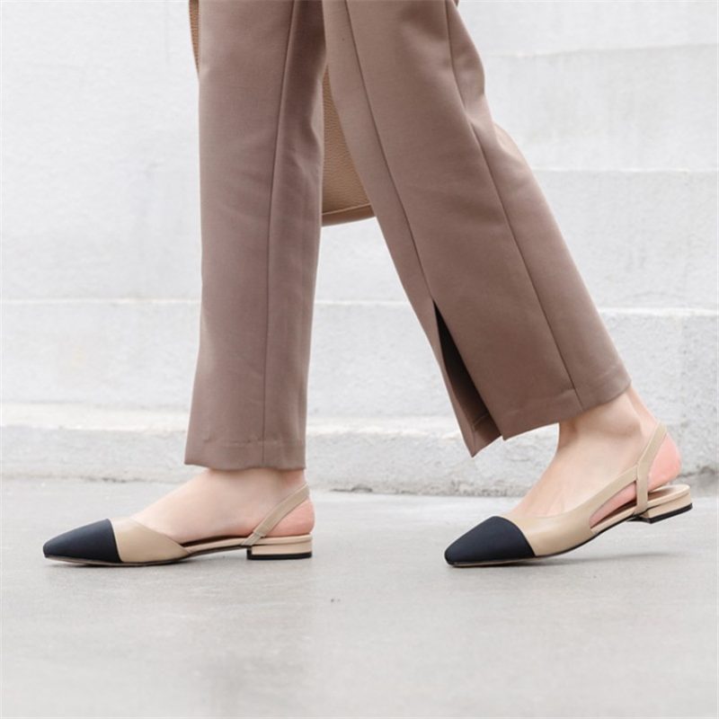 Nayi Kvinders Square Toe Flats Pumps - Sort