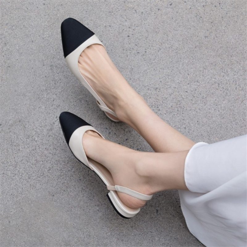 Nayi Kvinders Square Toe Flats Pumps - Sort