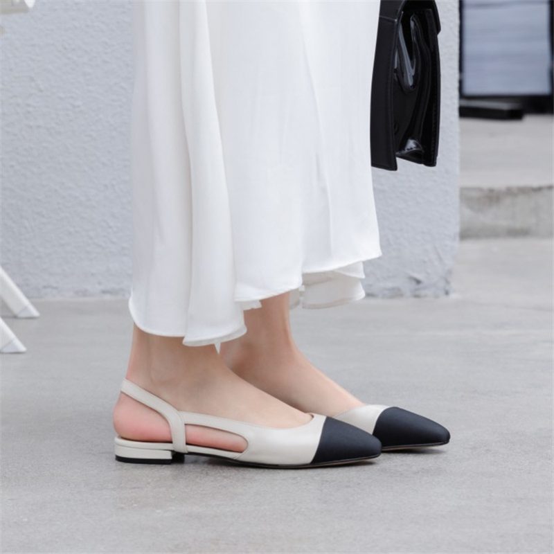Nayi Kvinders Square Toe Flats Pumps - Sort