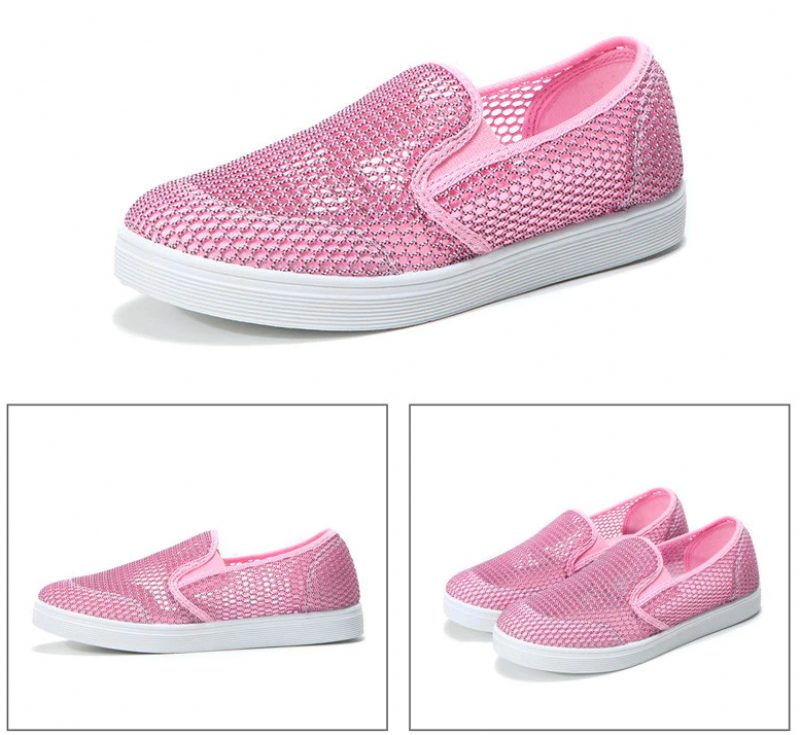 Ninel Damemode Flade Åndbare Loafers Sko - Pink