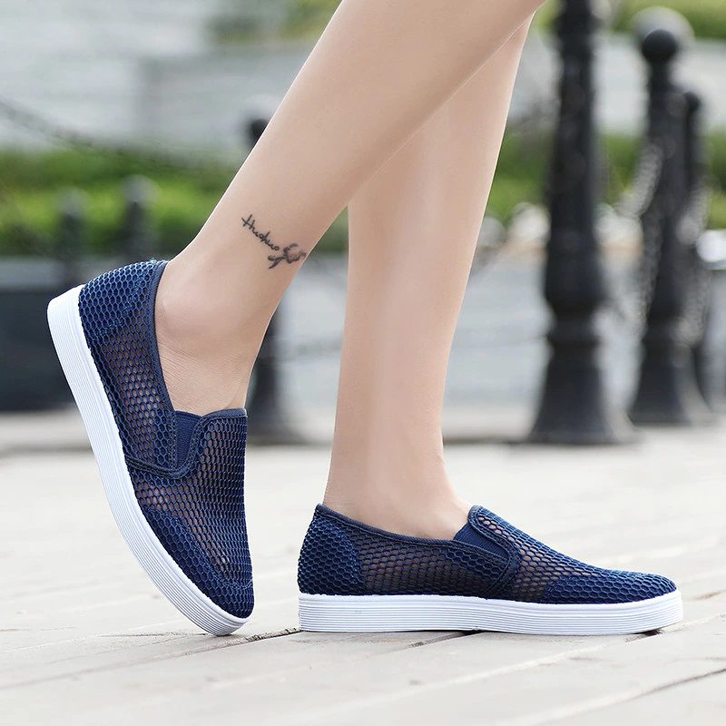 Ninel Damemode Flade Åndbare Loafers Sko - Pink