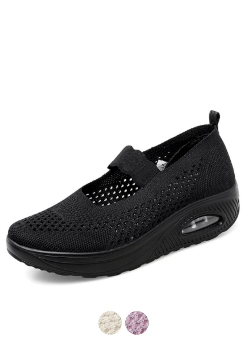 Ninoska Platform Slip-on Sorte Sko Til Kvinder