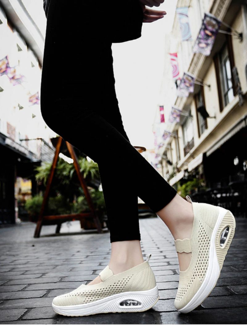 Ninoska Platform Slip-on Sorte Sko Til Kvinder - Sort