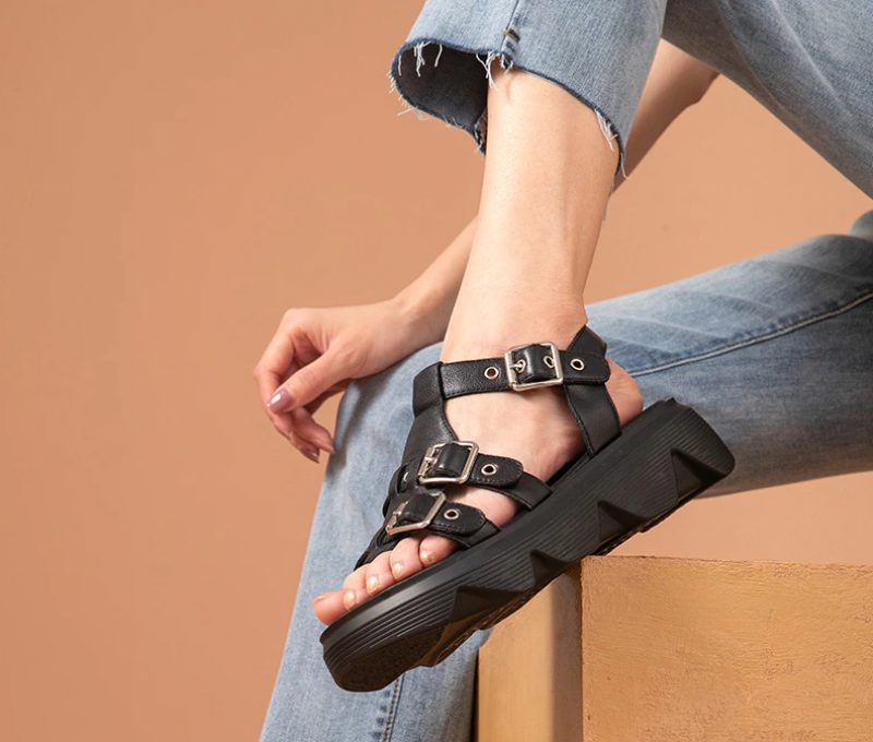 Noel Platform Sandal Til Kvinder - Sort