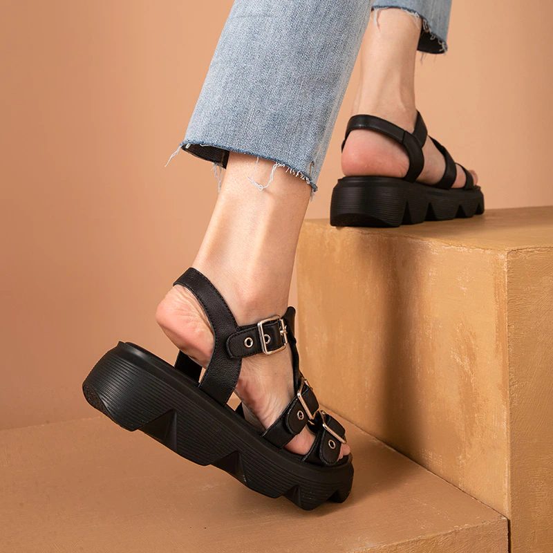 Noel Platform Sandal Til Kvinder - Sort