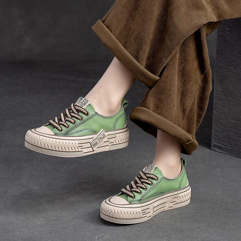 Norys Komfortable Sneakers Med Snøre Til Kvinder - Grøn