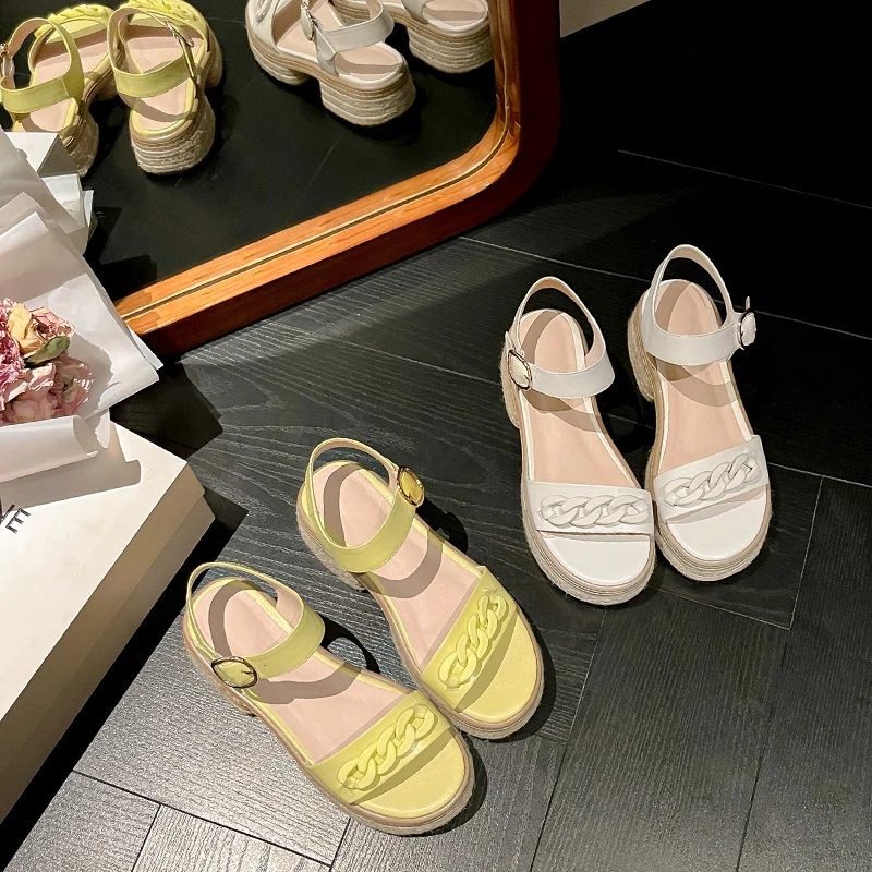 Olga Platform Casual Sandaler Til Kvinder - Gul