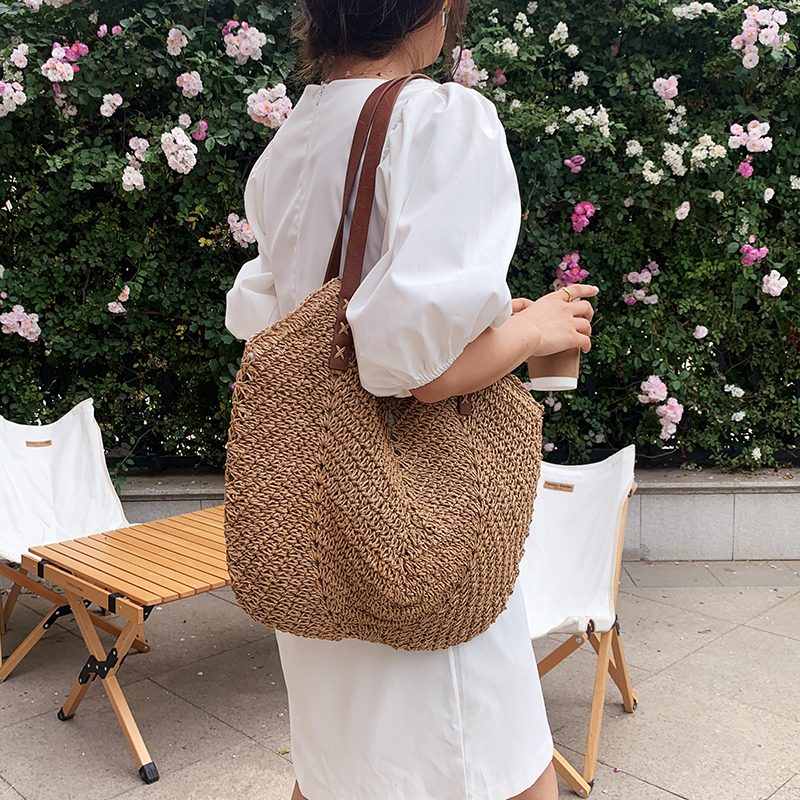Oliver Dame Håndtaske Woven Beach - Khaki