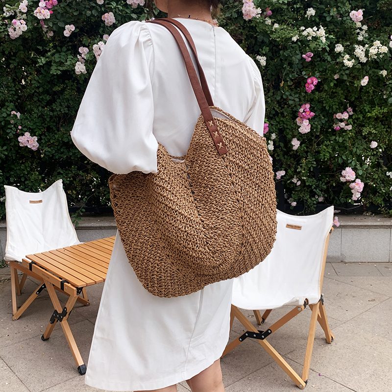 Oliver Dame Håndtaske Woven Beach - Khaki