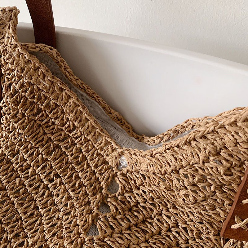 Oliver Dame Håndtaske Woven Beach - Khaki