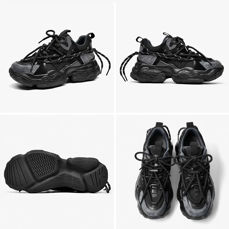 Oluche Damesneakers Med Snøre - Sort