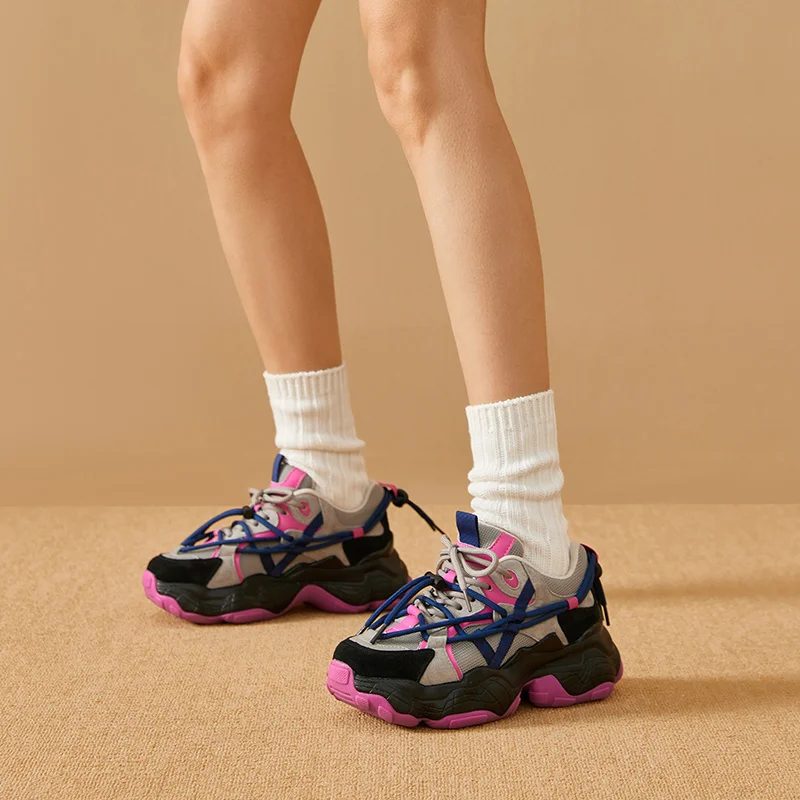 Oluche Damesneakers Med Snøre - Sort