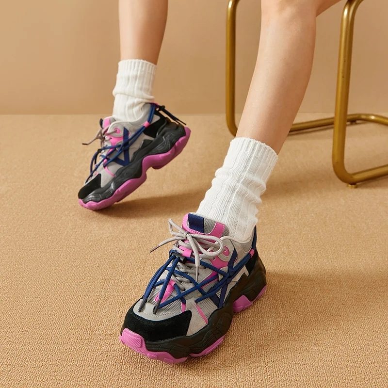 Oluche Damesneakers Med Snøre - Sort