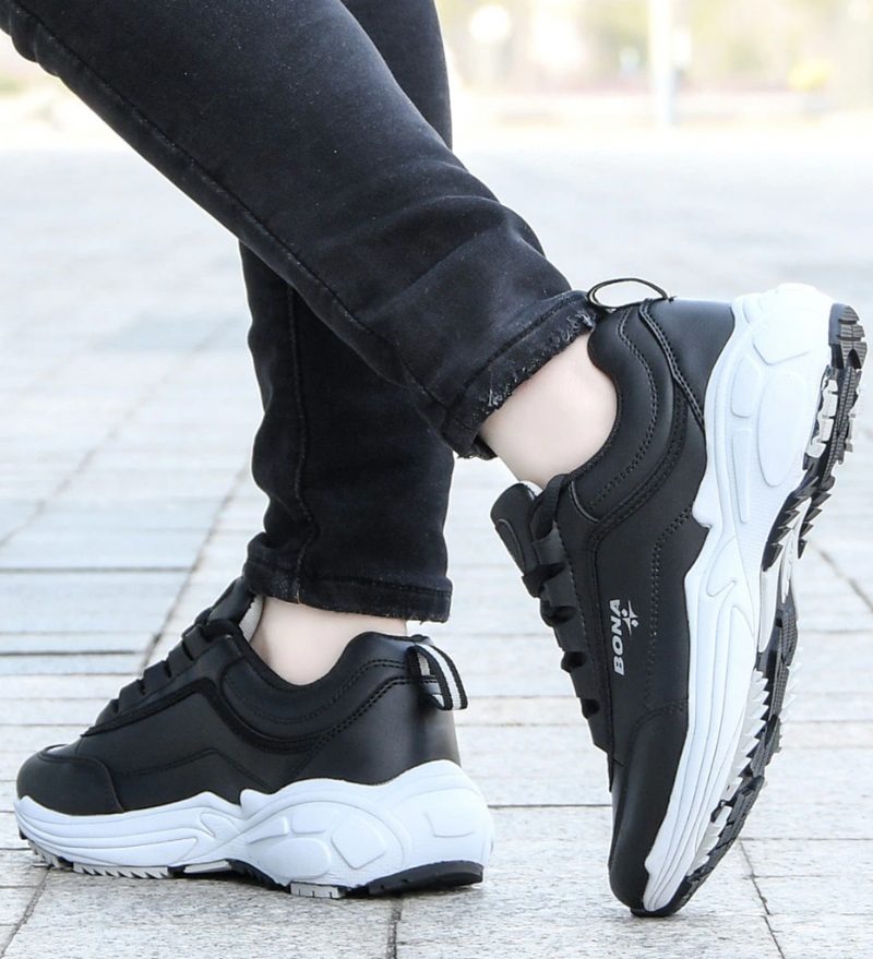 Onyinye Sneaker Wedge Tennissko Til Kvinder - Sort