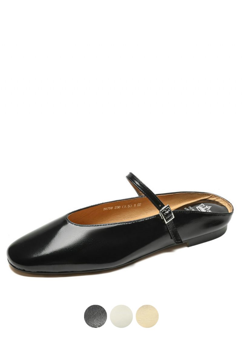 Oriana Dame Læder Sommer Flat Mules