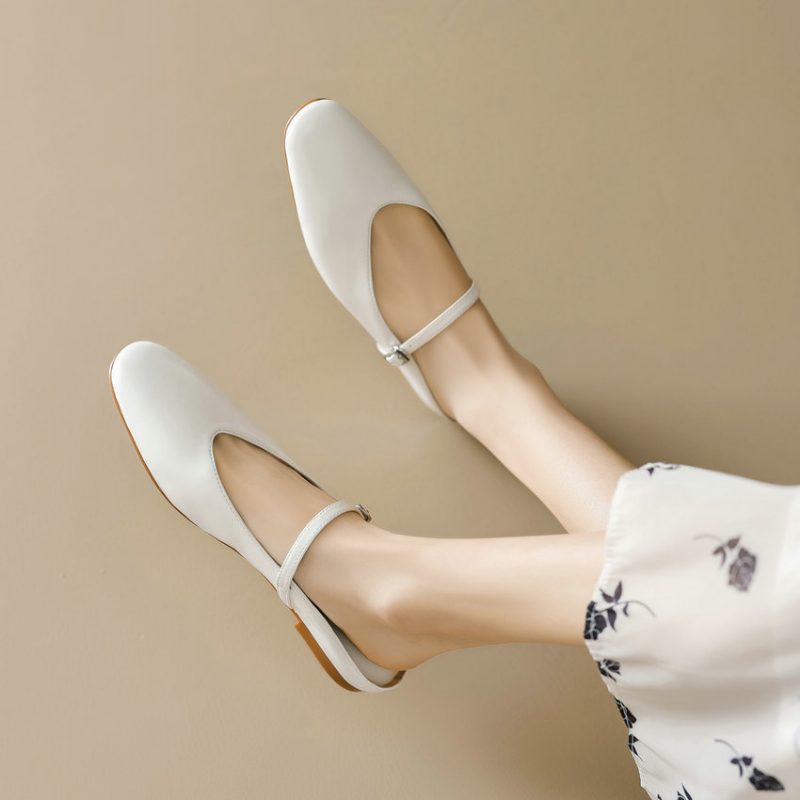 Oriana Dame Læder Sommer Flat Mules - Sort