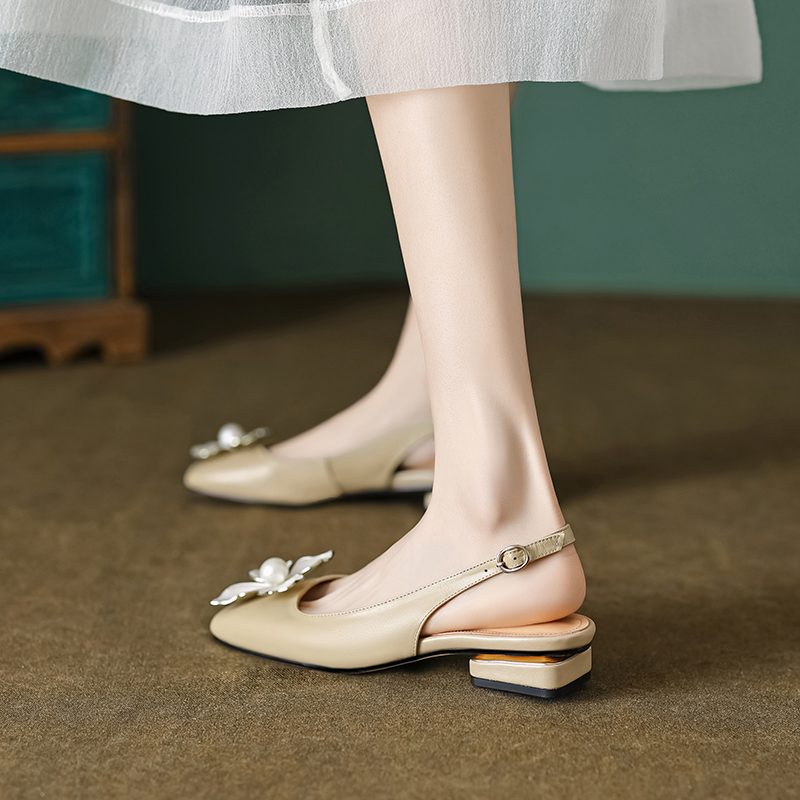 Oriana Damesandaler Med Lav Hæl - Beige