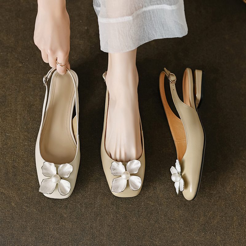 Oriana Damesandaler Med Lav Hæl - Beige