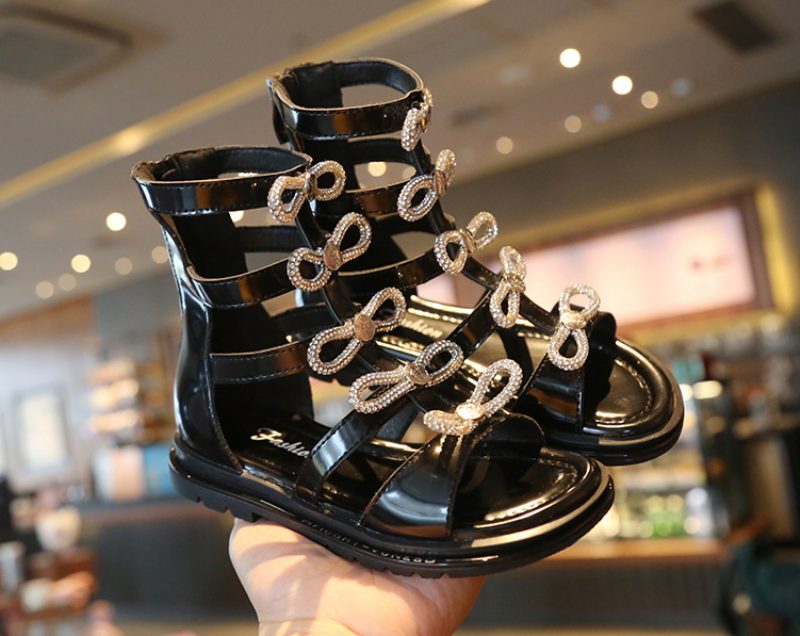 Orlin Piger Gladiator Sandal - Sort