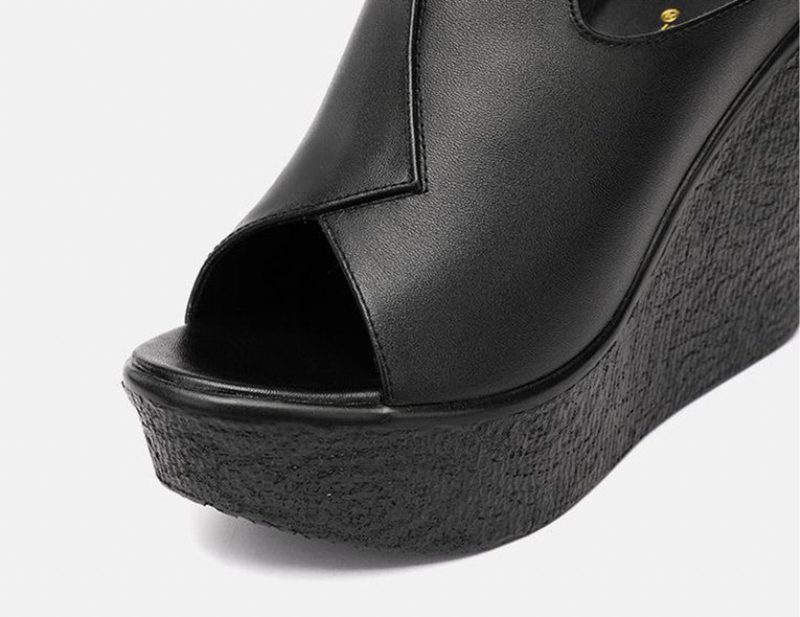 Ornella Sandal Med Kileplatform Til Kvinder - Sort