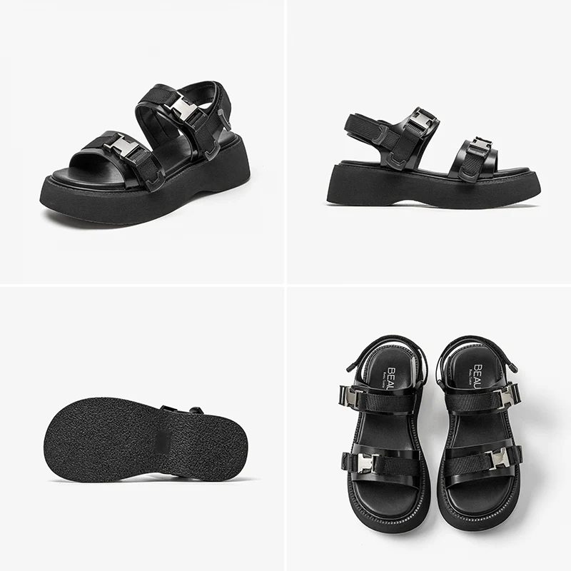 Pamela Sandal Med Åben Tå Til Kvinder - Sort