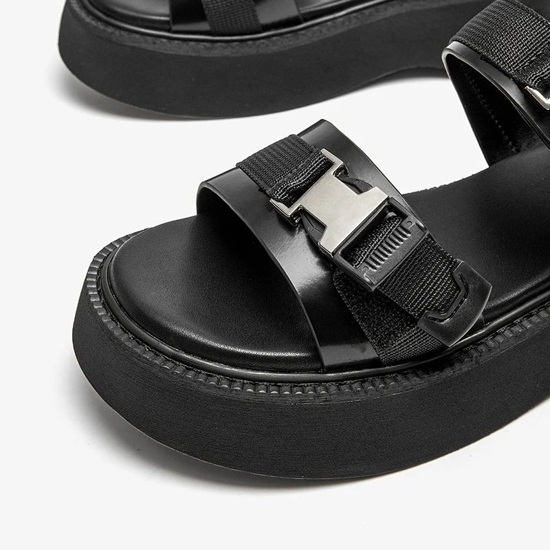 Pamela Sandal Med Åben Tå Til Kvinder - Sort