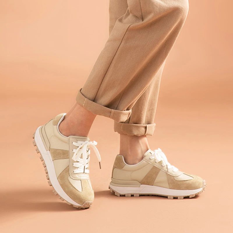 Panina Platform Sneaker I Flad Læder Til Kvinder - Brun