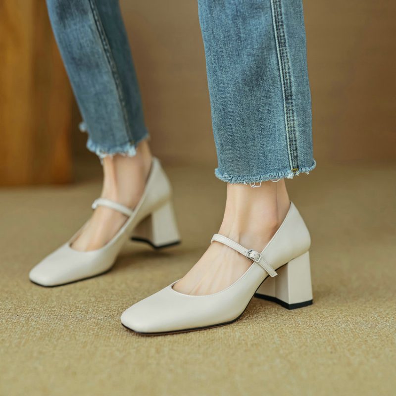 Paquita Kvinders Square Toe Pumps - Sort