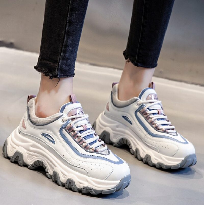 Pasquali Dame Sneakers Sko Ægte Læder Med Platform - Orange