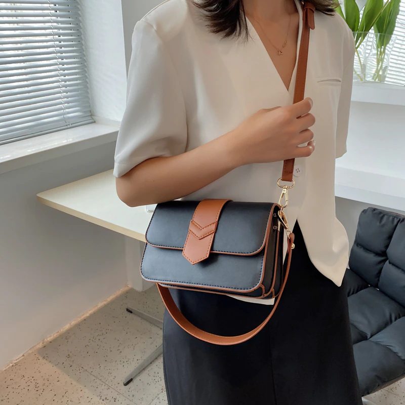 Patric Lille Designer Læder Crossbody Håndtaske Til Kvinder - Sort