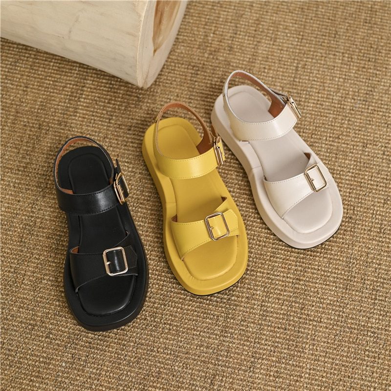 Peggy Flad Sandal Til Kvinder - Gul