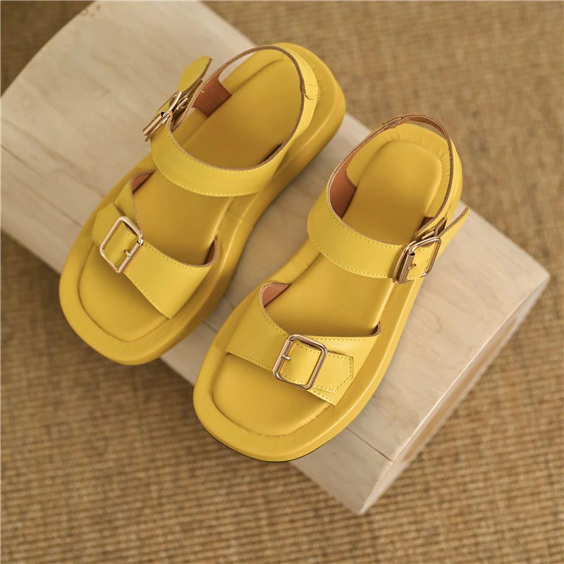 Peggy Flad Sandal Til Kvinder - Gul
